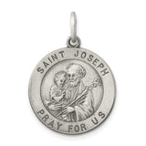 925 Sterling Silver Antiqued Saint Joseph Medal
