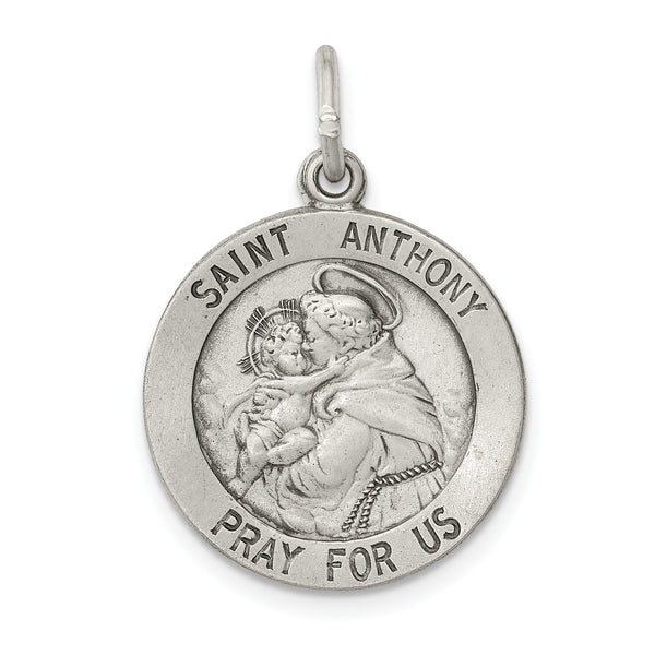 Saris and Things 925 Sterling Silver Antiqued Saint Anthony Medal