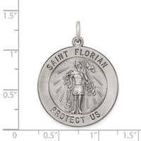 Saris and Things 925 Sterling Silver Antiqued Saint Florian Medal
