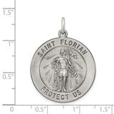 Saris and Things 925 Sterling Silver Antiqued Saint Florian Medal