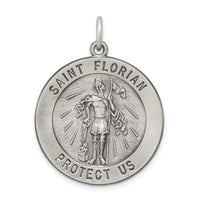 Saris and Things 925 Sterling Silver Antiqued Saint Florian Medal