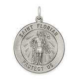 Saris and Things 925 Sterling Silver Antiqued Saint Florian Medal