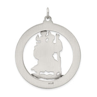 Saris and Things 925 Sterling Silver Antiqued Saint Christopher Medal