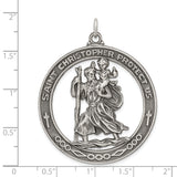 Saris and Things 925 Sterling Silver Antiqued Saint Christopher Medal