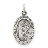 Sterling Silver Antiqued Saint Christopher Medal