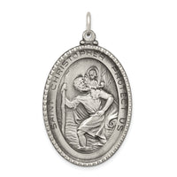 925 Sterling Silver Antiqued Saint Christopher Medal