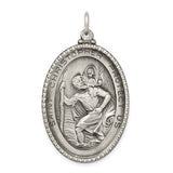 925 Sterling Silver Antiqued Saint Christopher Medal