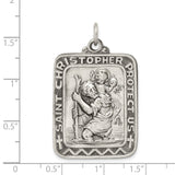 925 Sterling Silver Antiqued Saint Christopher Medal