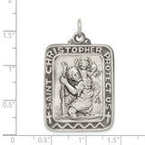 925 Sterling Silver Antiqued Saint Christopher Medal