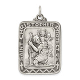 925 Sterling Silver Antiqued Saint Christopher Medal