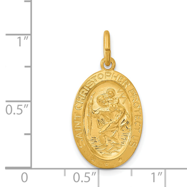 Saris and Things 925 Sterling Silver 24k Gold-plated Sterling Silver Saint Christopher Medal