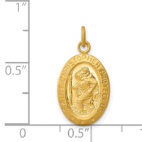 Saris and Things 925 Sterling Silver 24k Gold-plated Sterling Silver Saint Christopher Medal