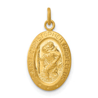 Saris and Things 925 Sterling Silver 24k Gold-plated Sterling Silver Saint Christopher Medal