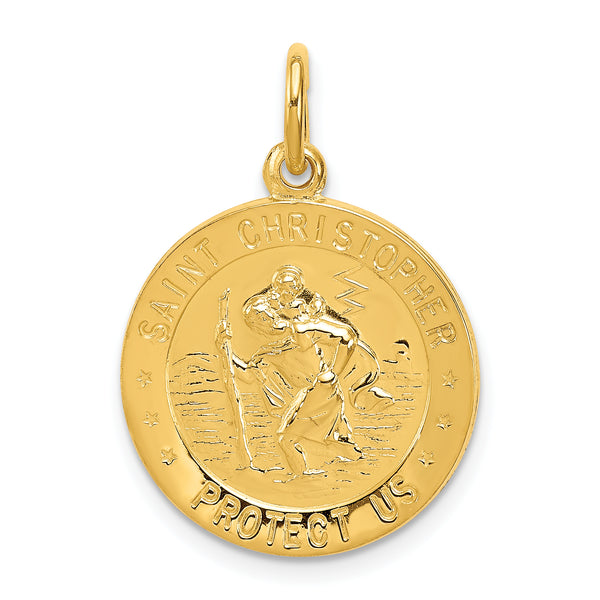 925 Sterling Silver 24k Gold-plated Sterling Silver Saint Christopher Medal