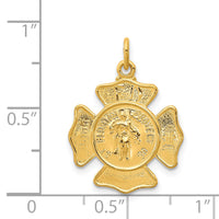 Saris and Things 925 Sterling Silver 24k Gold-plated Sterling Silver Saint Florian Fireman's Badge Medal