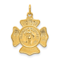 Saris and Things 925 Sterling Silver 24k Gold-plated Sterling Silver Saint Florian Fireman's Badge Medal