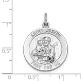 925 Sterling Silver Saint Joseph Medal