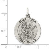 Saris and Things 925 Sterling Silver Antiqued Saint Joseph Medal