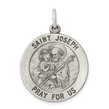 Saris and Things 925 Sterling Silver Antiqued Saint Joseph Medal