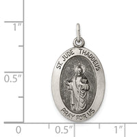 925 Sterling Silver Antiqued Saint Jude Thaddeus Medal