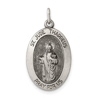925 Sterling Silver Antiqued Saint Jude Thaddeus Medal