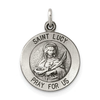 Saris and Things 925 Sterling Silver Antiqued Saint Lucy Medal