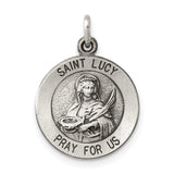Saris and Things 925 Sterling Silver Antiqued Saint Lucy Medal