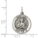 Saris and Things 925 Sterling Silver Antiqued Saint Lucy Medal