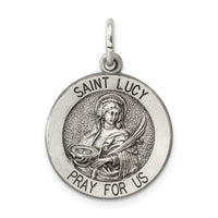Saris and Things 925 Sterling Silver Antiqued Saint Lucy Medal