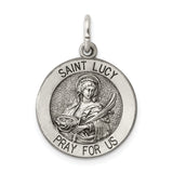 Saris and Things 925 Sterling Silver Antiqued Saint Lucy Medal
