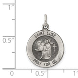 Saris and Things 925 Sterling Silver Antiqued Saint Luke Medal
