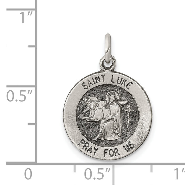 Saris and Things 925 Sterling Silver Antiqued Saint Luke Medal