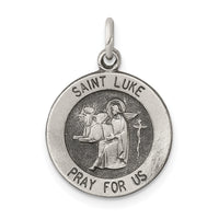 Saris and Things 925 Sterling Silver Antiqued Saint Luke Medal