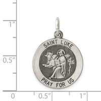 Saris and Things 925 Sterling Silver Antiqued Saint Luke Medal