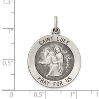 Saris and Things 925 Sterling Silver Antiqued Saint Luke Medal