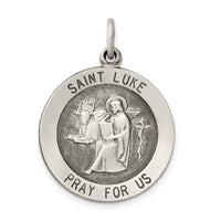 Saris and Things 925 Sterling Silver Antiqued Saint Luke Medal