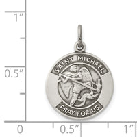 925 Sterling Silver Antiqued Saint Michael Medal