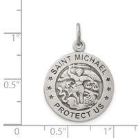925 Sterling Silver Antiqued Saint Michael Air Force Medal