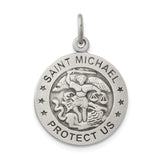 925 Sterling Silver Antiqued Saint Michael Air Force Medal