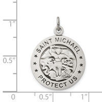 925 Sterling Silver Antiqued Saint Michael Navy Medal