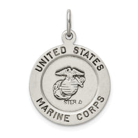 925 Sterling Silver Antiqued Saint Michael Marine Corp Medal