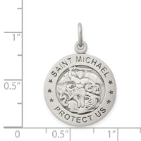 925 Sterling Silver Antiqued Saint Michael Marine Corp Medal