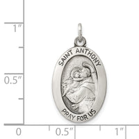 Saris and Things 925 Sterling Silver Antiqued Saint Anthony Medal