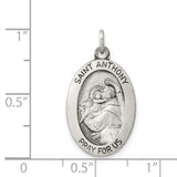 Saris and Things 925 Sterling Silver Antiqued Saint Anthony Medal