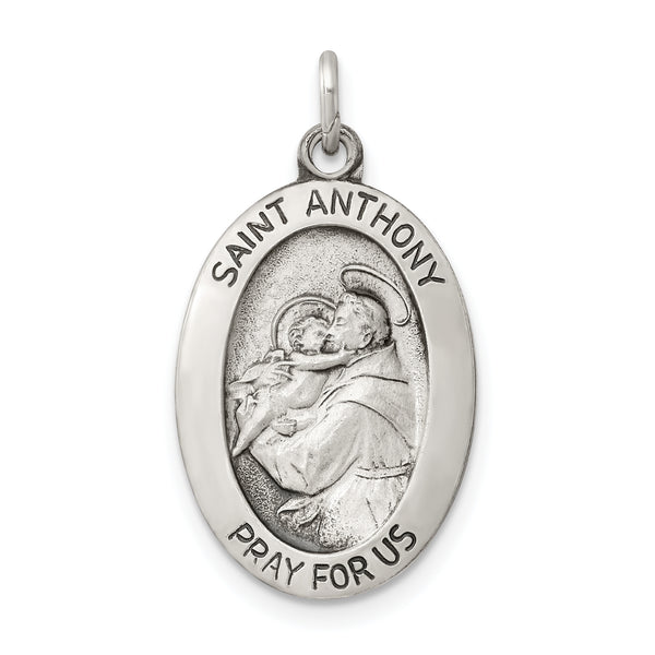 Saris and Things 925 Sterling Silver Antiqued Saint Anthony Medal