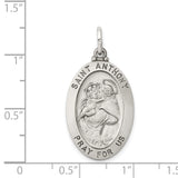 925 Sterling Silver Antiqued Saint Anthony Medal