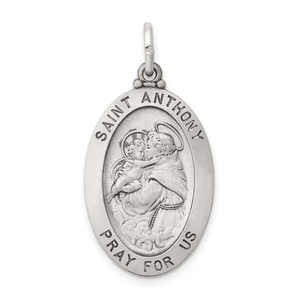 925 Sterling Silver Antiqued Saint Anthony Medal
