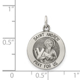 925 Sterling Silver Antiqued Saint Andrew Medal