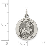 925 Sterling Silver Antiqued Saint Andrew Medal