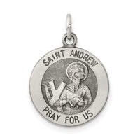 925 Sterling Silver Antiqued Saint Andrew Medal